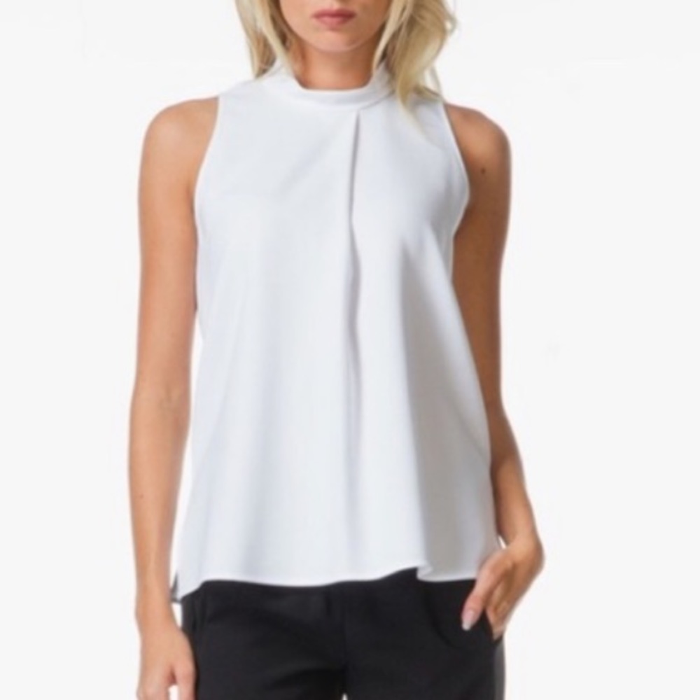 Theory Talniza Mock Neck Sleeveless Blouse